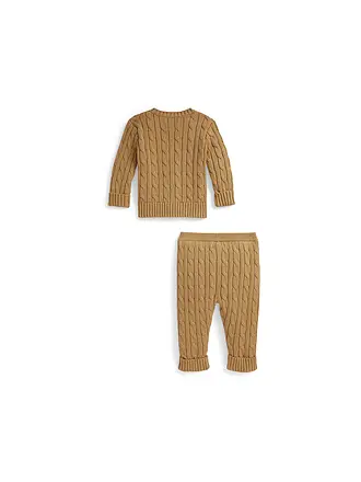 POLO RALPH LAUREN | Ensemble bébé 2 pièces cardigan et pantalon | camel